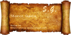 Storcz Gyula névjegykártya